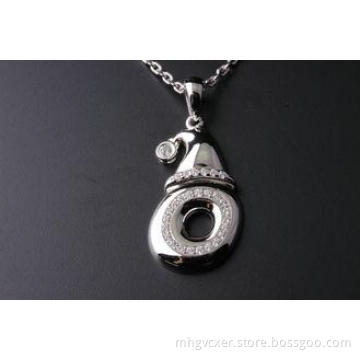 Beautiful 925 silver pendant letter O with white AAA CZ For